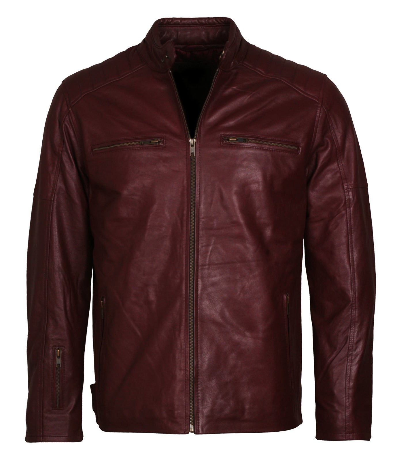 Maroon Cultural Heritage Moto GP Leather Jacket