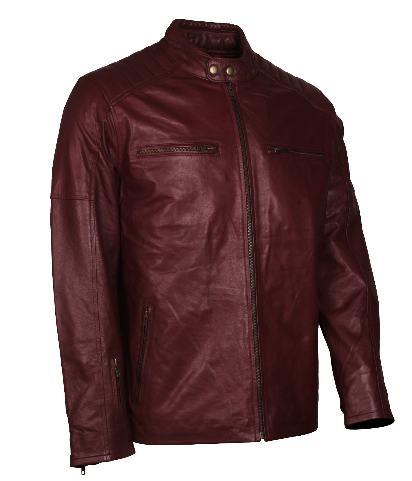 Maroon Cultural Heritage Moto GP Leather Jacket