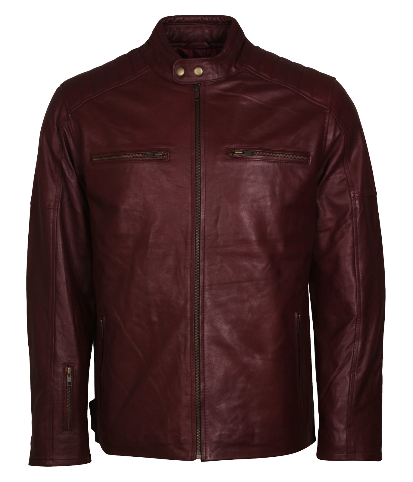 Maroon Cultural Heritage Moto GP Leather Jacket