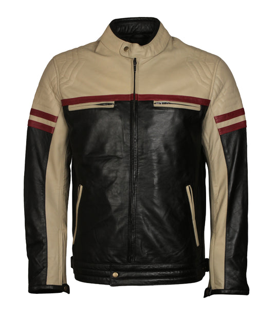 Mens Biker Vintage Moto GP Racing Motorcycle Leather Jacket