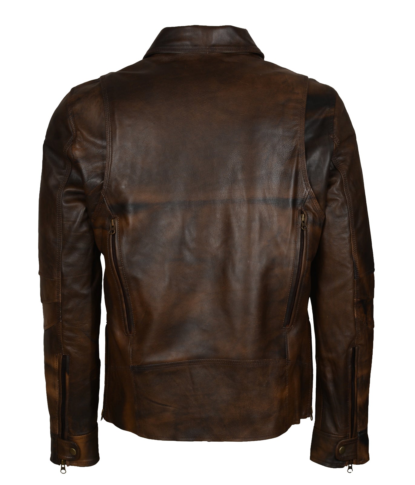 Motorcycle Brown Waxed Mens Vintage Leather Brando Jacket