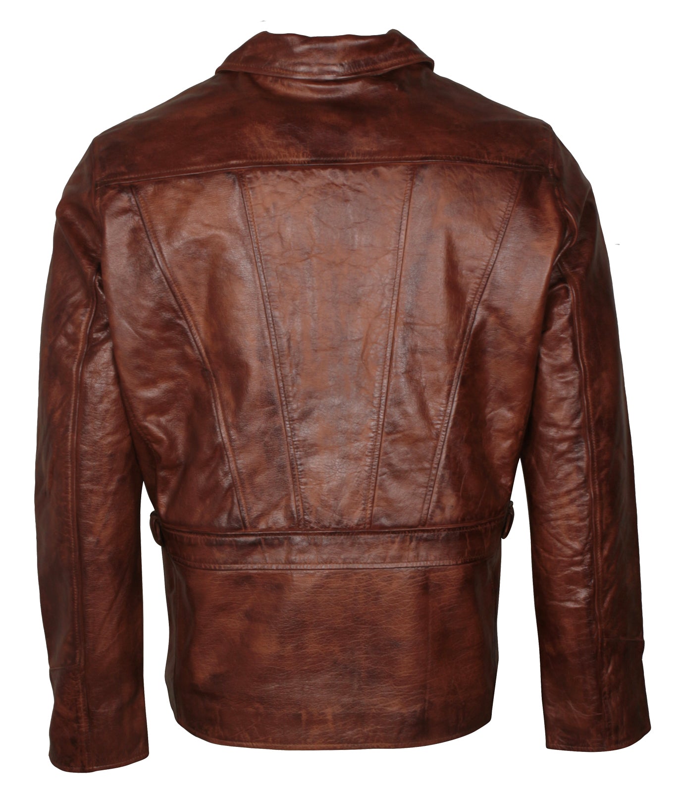 Vintage Brown Waxed Mens Antique Biker Leather Jacket